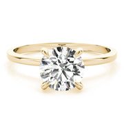 Sculpted Sidestone Round Diamond Engagement Ring in 10K/14K gold and platinum with certified lab-grown or natural diamonds