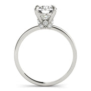 Sculpted Sidestone Round Diamond Engagement Ring in 10K/14K gold and platinum with certified lab-grown or natural diamonds