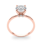 Sculpted Sidestone Round Diamond Engagement Ring in 10K/14K gold and platinum with certified lab-grown or natural diamonds
