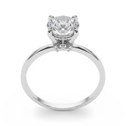 Sculpted Sidestone Round Diamond Engagement Ring in 10K/14K gold and platinum with certified lab-grown or natural diamonds
