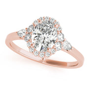 Couture Sidestone Oval Diamond Engagement Ring in 10K/14K gold and platinum with certified lab-grown or natural diamonds