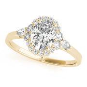Couture Sidestone Oval Diamond Engagement Ring in 10K/14K gold and platinum with certified lab-grown or natural diamonds