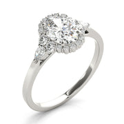 Couture Sidestone Oval Diamond Engagement Ring in 10K/14K gold and platinum with certified lab-grown or natural diamonds