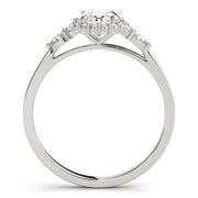 Couture Sidestone Oval Diamond Engagement Ring in 10K/14K gold and platinum with certified lab-grown or natural diamonds