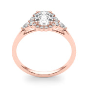 Couture Sidestone Oval Diamond Engagement Ring in 10K/14K gold and platinum with certified lab-grown or natural diamonds