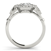 Splendid Sidestone Round Diamond Engagement Ring in 10K/14K gold and platinum with certified lab-grown or natural diamonds
