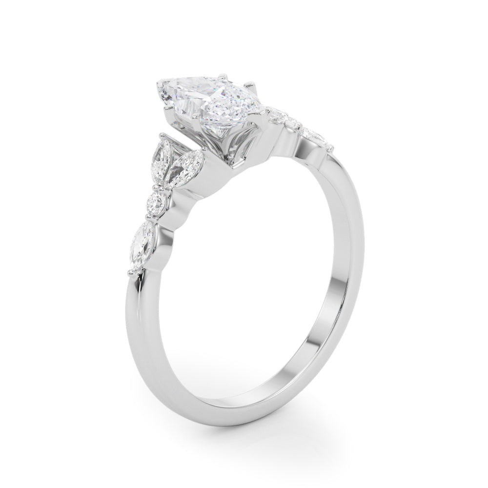 Devoted Engagement Ring Marquise Diamond Engagement Ring in 10K/14K gold and platinum with certified lab-grown or natural diamonds