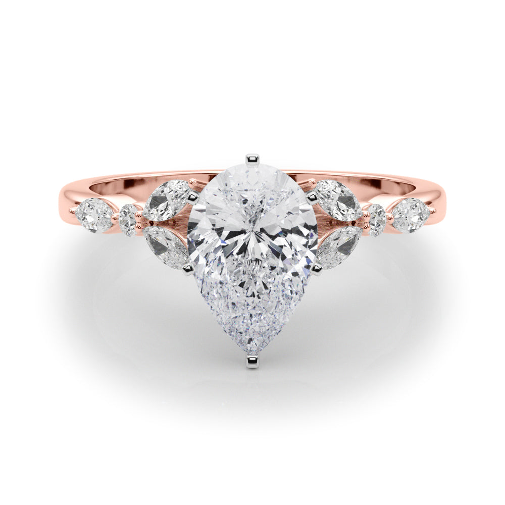 Devoted Engagement Ring Marquise Diamond Engagement Ring in 10K/14K gold and platinum with certified lab-grown or natural diamonds