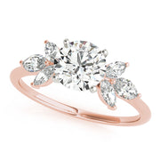 Bespoke Sides Marquise Diamond Engagement Ring in 10K/14K gold and platinum with certified lab-grown or natural diamonds