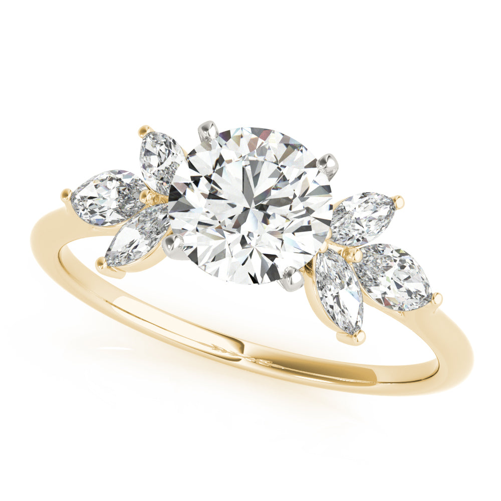 Bespoke Sides Marquise Diamond Engagement Ring in 10K/14K gold and platinum with certified lab-grown or natural diamonds