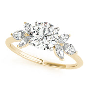 Bespoke Sides Marquise Diamond Engagement Ring in 10K/14K gold and platinum with certified lab-grown or natural diamonds