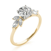 Bespoke Sides Marquise Diamond Engagement Ring in 10K/14K gold and platinum with certified lab-grown or natural diamonds