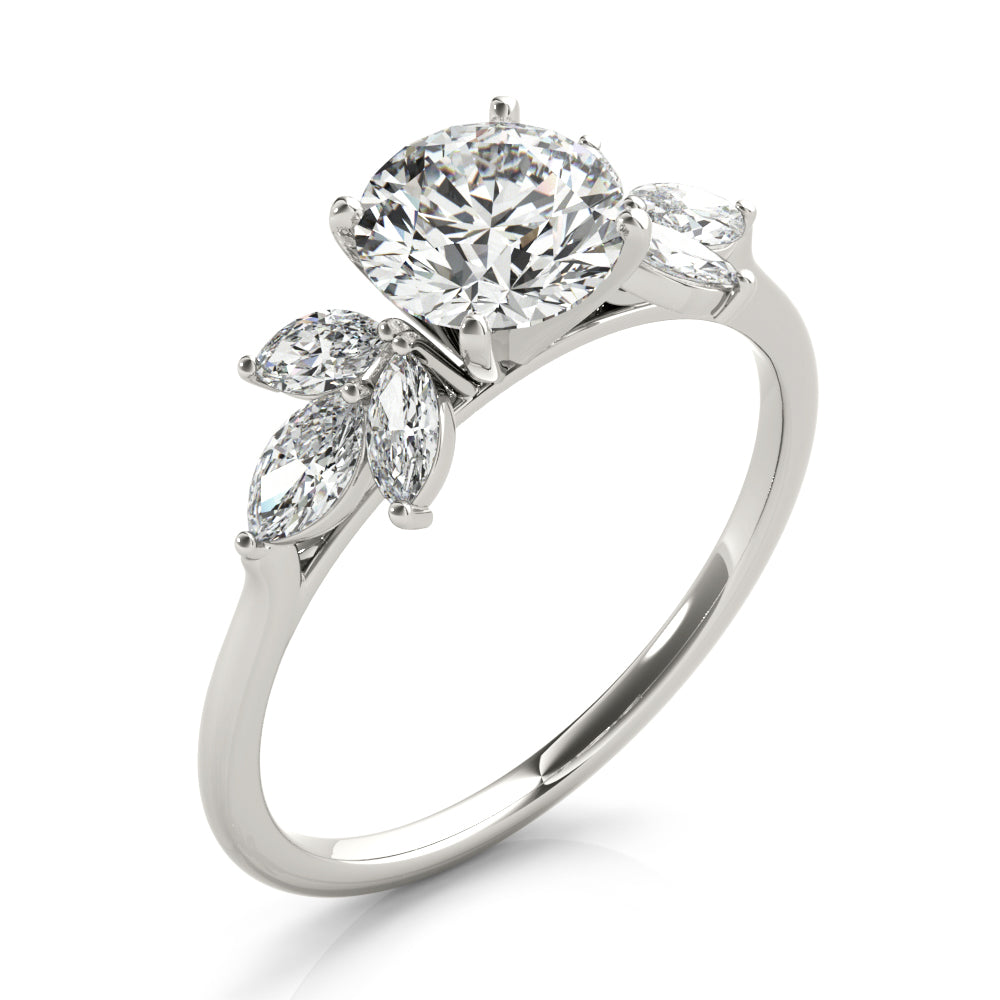 Bespoke Sides Marquise Diamond Engagement Ring in 10K/14K gold and platinum with certified lab-grown or natural diamonds