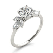 Bespoke Sides Marquise Diamond Engagement Ring in 10K/14K gold and platinum with certified lab-grown or natural diamonds