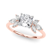 Bespoke Sides Marquise Diamond Engagement Ring in 10K/14K gold and platinum with certified lab-grown or natural diamonds