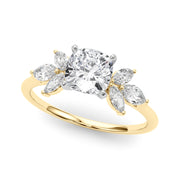 Bespoke Sides Marquise Diamond Engagement Ring in 10K/14K gold and platinum with certified lab-grown or natural diamonds