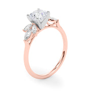Bespoke Sides Marquise Diamond Engagement Ring in 10K/14K gold and platinum with certified lab-grown or natural diamonds
