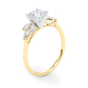 Bespoke Sides Marquise Diamond Engagement Ring in 10K/14K gold and platinum with certified lab-grown or natural diamonds