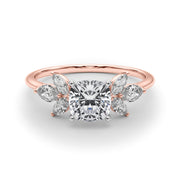 Bespoke Sides Marquise Diamond Engagement Ring in 10K/14K gold and platinum with certified lab-grown or natural diamonds