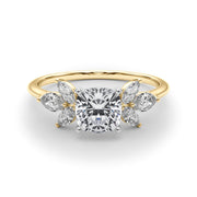 Bespoke Sides Marquise Diamond Engagement Ring in 10K/14K gold and platinum with certified lab-grown or natural diamonds