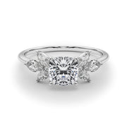 Bespoke Sides Marquise Diamond Engagement Ring in 10K/14K gold and platinum with certified lab-grown or natural diamonds