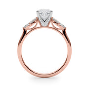 Bespoke Sides Marquise Diamond Engagement Ring in 10K/14K gold and platinum with certified lab-grown or natural diamonds