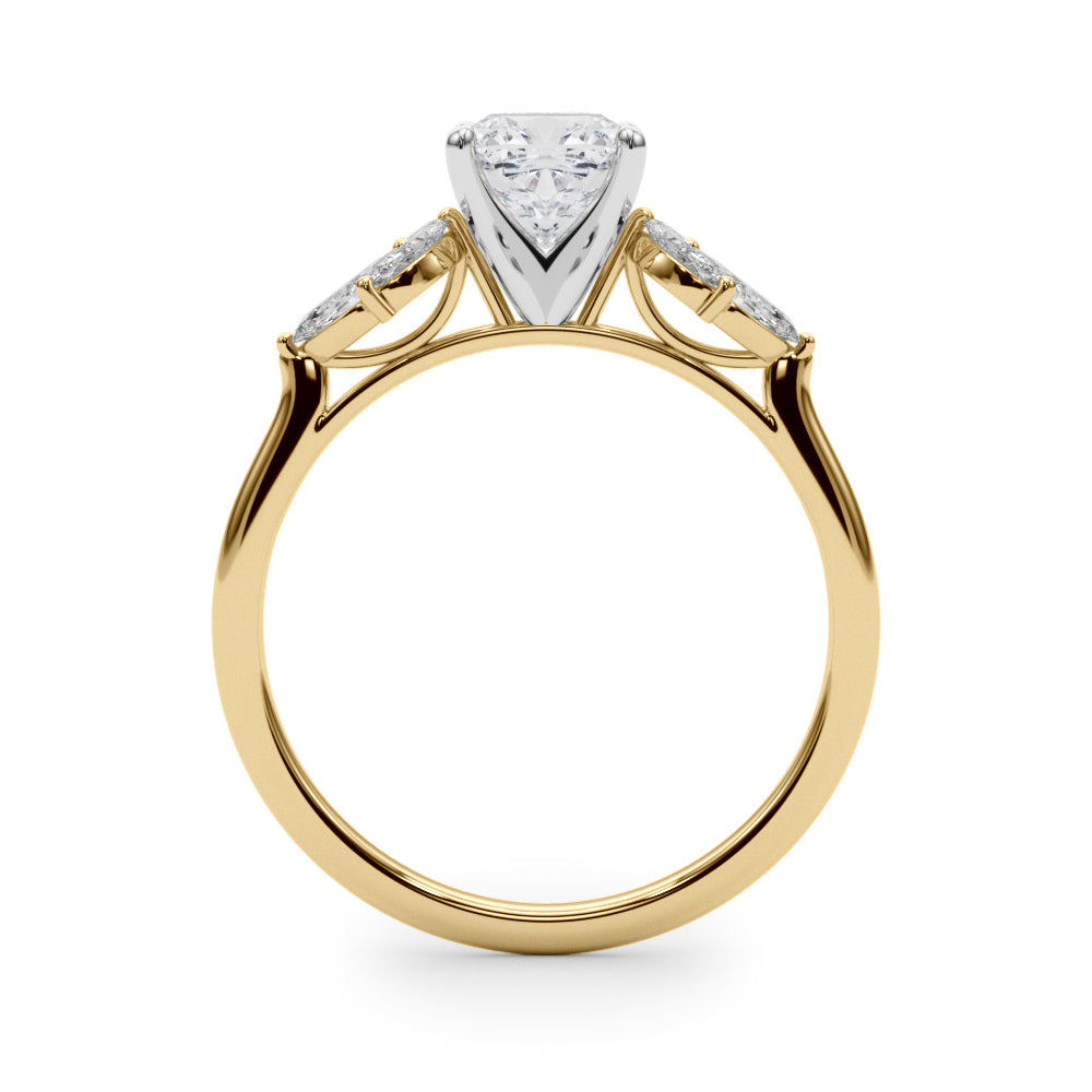 Bespoke Sides Marquise Diamond Engagement Ring in 10K/14K gold and platinum with certified lab-grown or natural diamonds