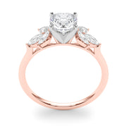 Bespoke Sides Marquise Diamond Engagement Ring in 10K/14K gold and platinum with certified lab-grown or natural diamonds