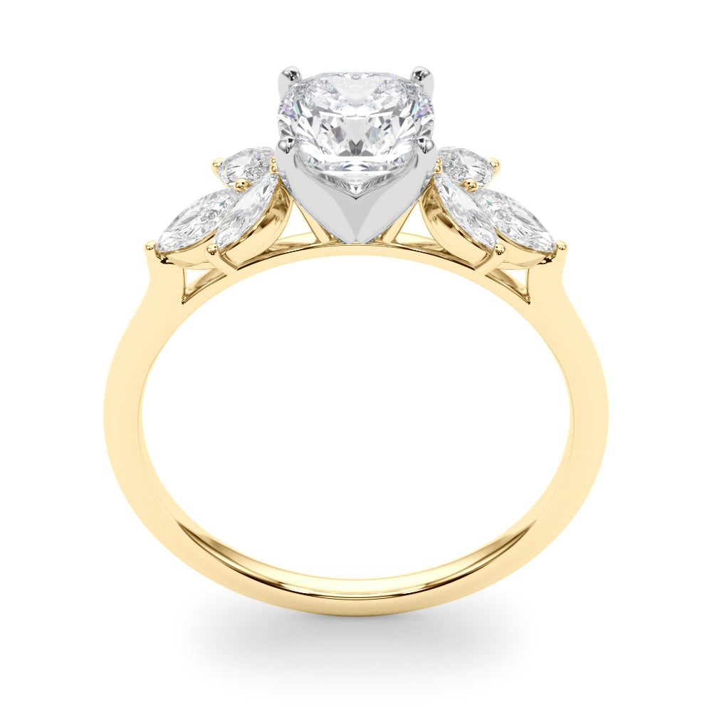 Bespoke Sides Marquise Diamond Engagement Ring in 10K/14K gold and platinum with certified lab-grown or natural diamonds