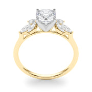 Bespoke Sides Marquise Diamond Engagement Ring in 10K/14K gold and platinum with certified lab-grown or natural diamonds