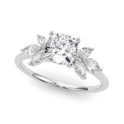 Bespoke Sides Marquise Diamond Engagement Ring in 10K/14K gold and platinum with certified lab-grown or natural diamonds