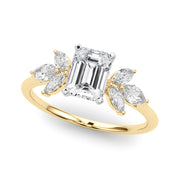 Bespoke Sides Marquise Diamond Engagement Ring in 10K/14K gold and platinum with certified lab-grown or natural diamonds