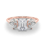 Bespoke Sides Marquise Diamond Engagement Ring in 10K/14K gold and platinum with certified lab-grown or natural diamonds