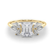Bespoke Sides Marquise Diamond Engagement Ring in 10K/14K gold and platinum with certified lab-grown or natural diamonds
