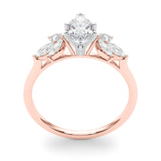 Bespoke Sides Marquise Diamond Engagement Ring in 10K/14K gold and platinum with certified lab-grown or natural diamonds