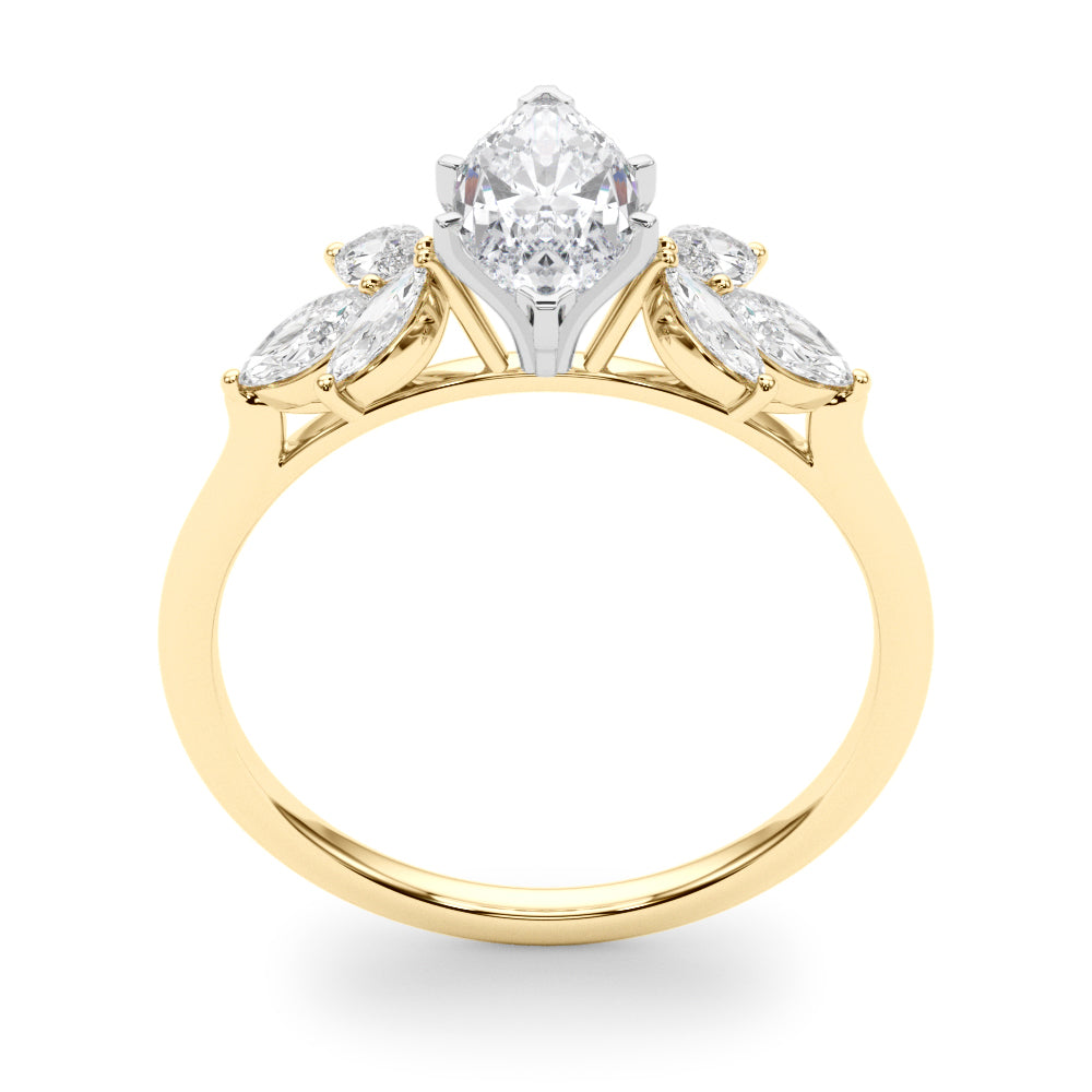 Bespoke Sides Marquise Diamond Engagement Ring in 10K/14K gold and platinum with certified lab-grown or natural diamonds