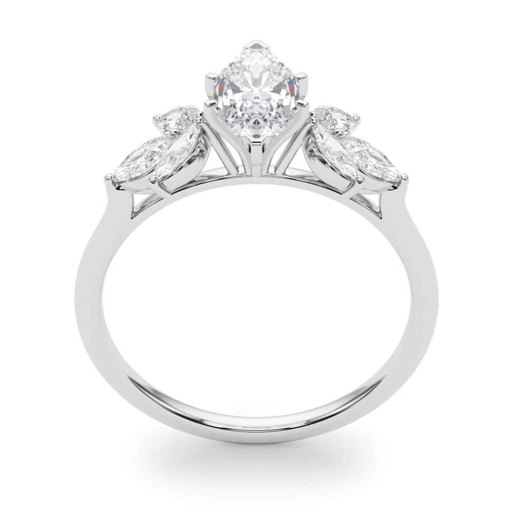 Bespoke Sides Marquise Diamond Engagement Ring in 10K/14K gold and platinum with certified lab-grown or natural diamonds