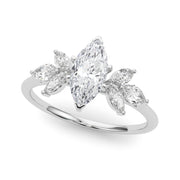 Bespoke Sides Marquise Diamond Engagement Ring in 10K/14K gold and platinum with certified lab-grown or natural diamonds