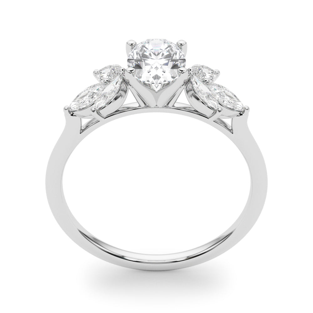 Bespoke Sides Marquise Diamond Engagement Ring in 10K/14K gold and platinum with certified lab-grown or natural diamonds