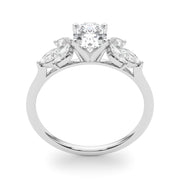 Bespoke Sides Marquise Diamond Engagement Ring in 10K/14K gold and platinum with certified lab-grown or natural diamonds