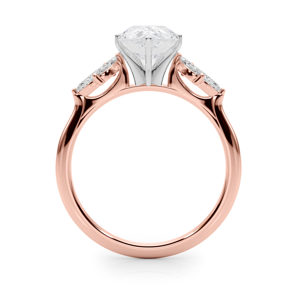Bespoke Sides Marquise Diamond Engagement Ring in 10K/14K gold and platinum with certified lab-grown or natural diamonds