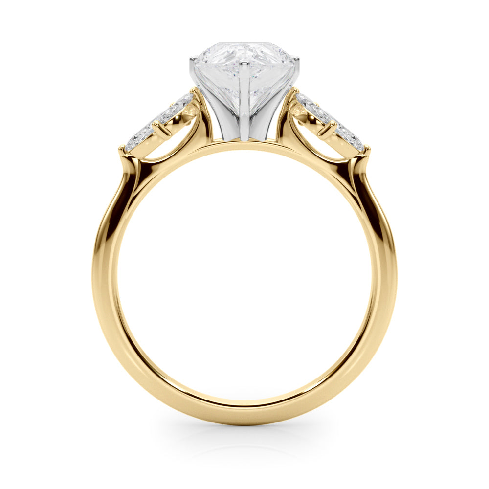 Bespoke Sides Marquise Diamond Engagement Ring in 10K/14K gold and platinum with certified lab-grown or natural diamonds