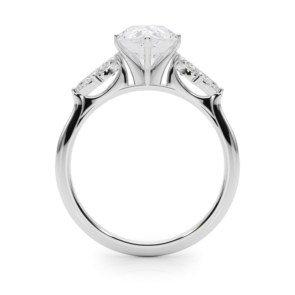 Bespoke Sides Marquise Diamond Engagement Ring in 10K/14K gold and platinum with certified lab-grown or natural diamonds