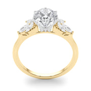 Bespoke Sides Marquise Diamond Engagement Ring in 10K/14K gold and platinum with certified lab-grown or natural diamonds
