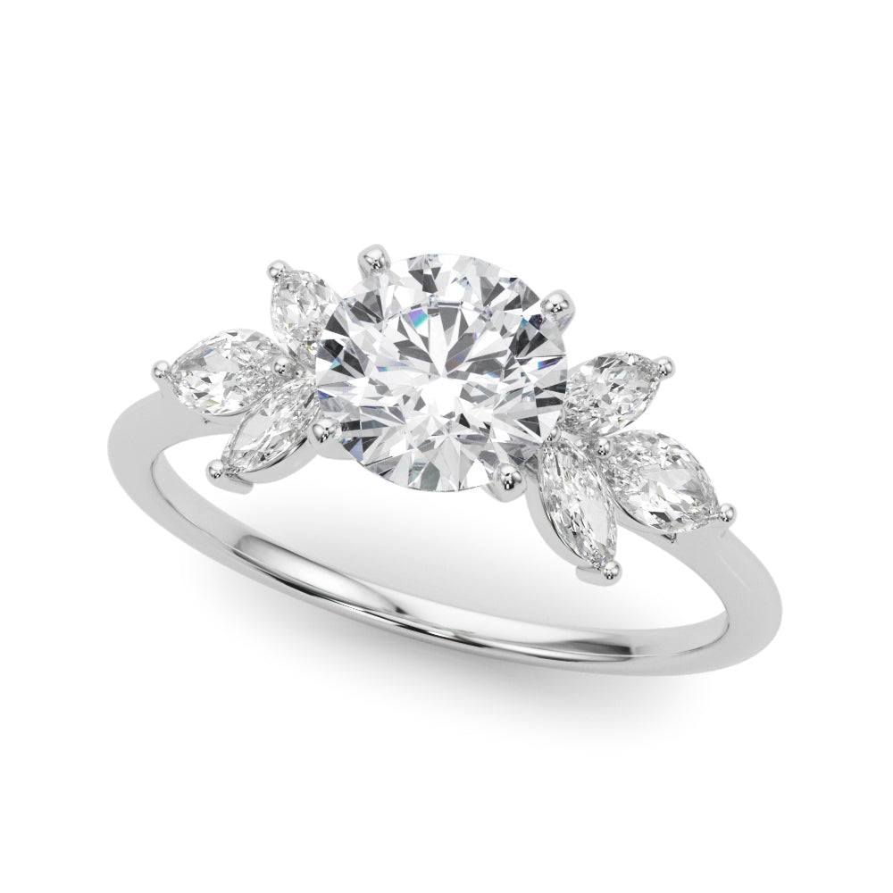 Bespoke Sides Marquise Diamond Engagement Ring in 10K/14K gold and platinum with certified lab-grown or natural diamonds