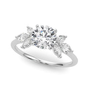 Bespoke Sides Marquise Diamond Engagement Ring in 10K/14K gold and platinum with certified lab-grown or natural diamonds