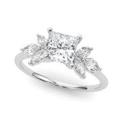 Bespoke Sides Marquise Diamond Engagement Ring in 10K/14K gold and platinum with certified lab-grown or natural diamonds