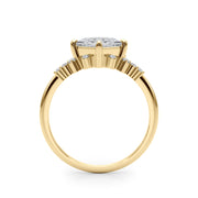 Sculpted Sidestone Princess Diamond Engagement Ring in 10K/14K gold and platinum with certified lab-grown or natural diamonds