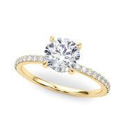 Lustrous Hidden Halo Engagement Ring Round Diamond Engagement Ring in 10K/14K gold and platinum with certified lab-grown or natural diamonds
