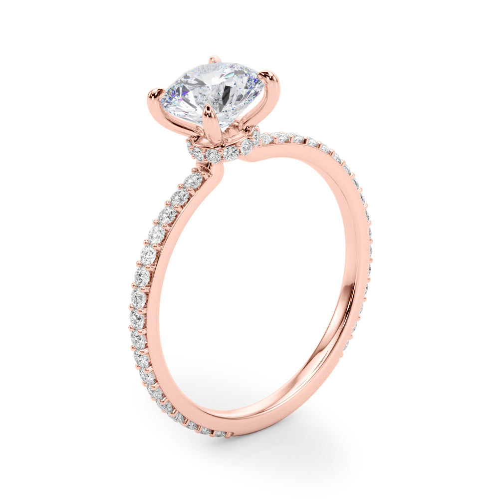 Lustrous Hidden Halo Engagement Ring Round Diamond Engagement Ring in 10K/14K gold and platinum with certified lab-grown or natural diamonds